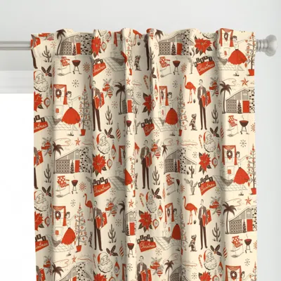 Spoonflower Merry Mid-century Curtain Panel