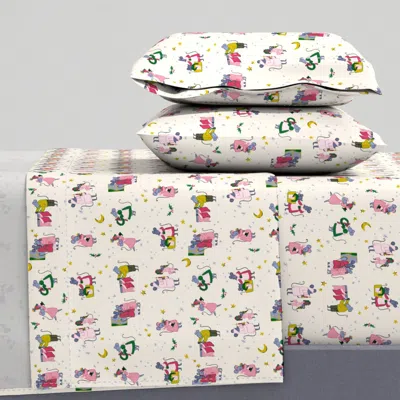 Spoonflower Merry Mousmas Queen Sheet Set