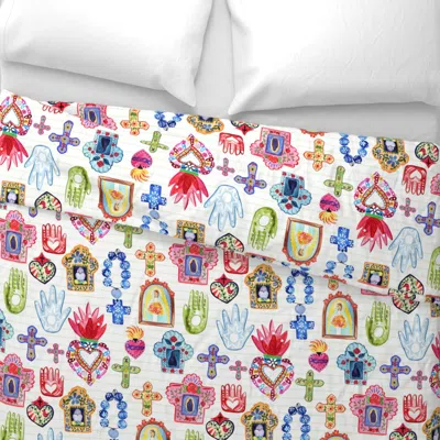Spoonflower Mexican Artesanias White Background Wide Cotton Sateen 3.5 oz 26" X 20" Standard Knife Edge