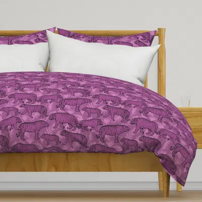 Spoonflower Mid Boho Tigers Walking In Duvet Cover