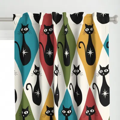 Spoonflower Mid Century Atomic Cats Curtain Panel