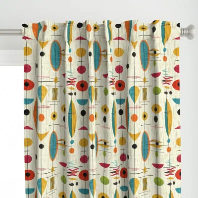 Spoonflower Mid Century Atomic Curtain Panel