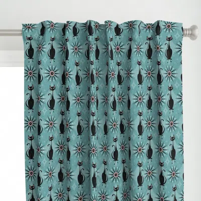 Spoonflower Mid Century Cats And Curtain Panel