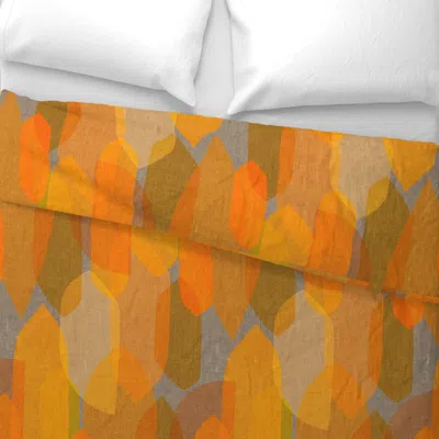 Spoonflower Mid Century Colour Blocks Burnt Orange Wide Cotton Sateen 3.5 oz 26" X 20" Standard Knife Edge