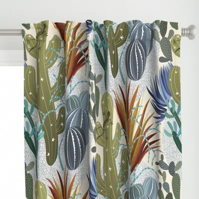 Spoonflower Mid Century Inspired Palm Curtain Panel
