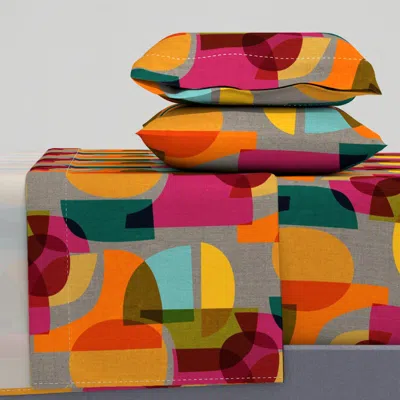 Spoonflower Mid Century Kaleidoscope Queen Sheet Set