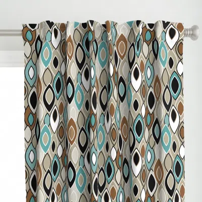 Spoonflower Mid Century Leaves / Curtain Panel