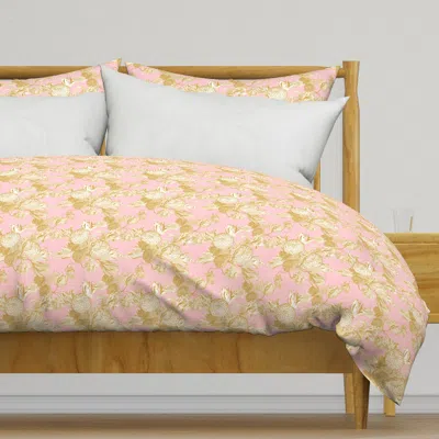 Spoonflower Mid Century Modern Floral Gilt Duvet Cover