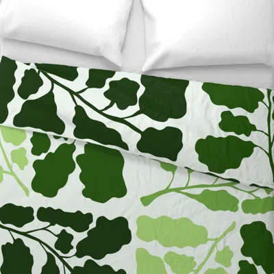 Spoonflower Mid Century Modern Freshy Spring Leaves Monochromatic Euro Pillow Sham