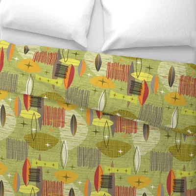 Spoonflower Mid Century Modern Graphic Lime Green King Pillow Sham