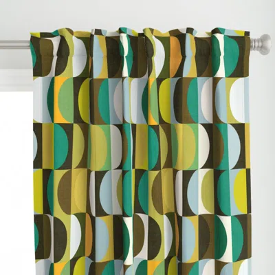 Spoonflower Mid Century Modern Shapes Curtain Panel