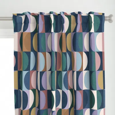 Spoonflower Mid Century Modern Shapes Curtain Panel In Multi