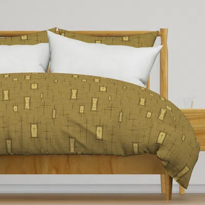 Spoonflower Mid Century Rat Pack Gold Duvet Cover