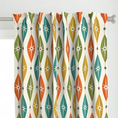 Spoonflower Mid Century Starburst Curtain Panel