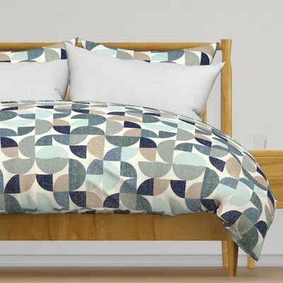 Spoonflower Mid Century Textured Circle Duvet Cover
