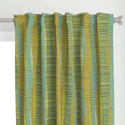 Spoonflower Mid Mod Lines Olive And Curtain Panel