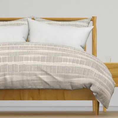 Spoonflower Midmod Lines Light Gray Duvet Cover