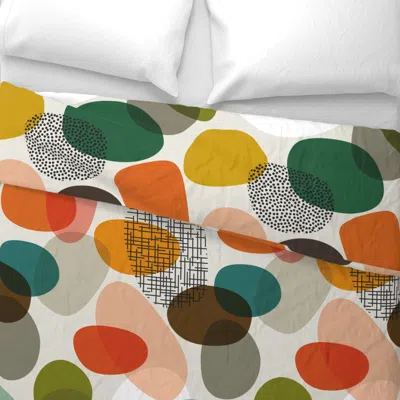 Spoonflower Midmod River Bottom Wide Cotton Sateen 3.5 oz 26" X 20" Standard Knife Edge