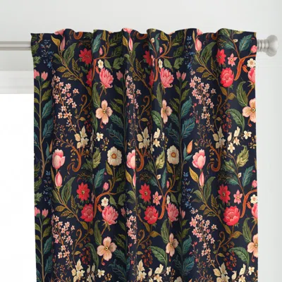 Spoonflower Midnight Garden Bloom Curtain Panel