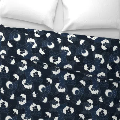 Spoonflower Midnight Ginkgo Patchwork Wide Cotton Sateen 3.5 oz 26" X 20" Standard Knife Edge