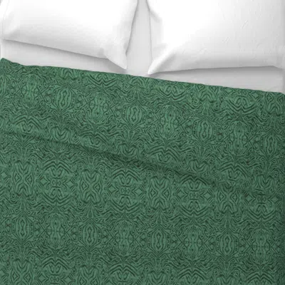 Spoonflower Mimicry Ikat (emerald Green) Lrg Wide Cotton Sateen 3.5 oz 26" X 20" Standard Knife Edge