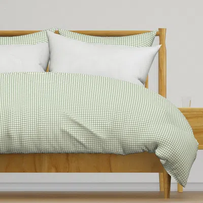 Spoonflower Mini Micro Gingham Laurel Duvet Cover