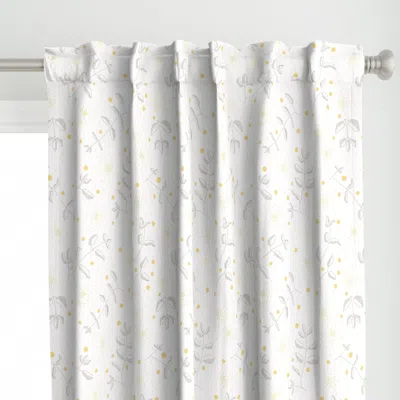 Spoonflower Minimal Leaf Branches And Curtain Panel