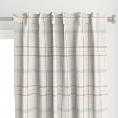 Spoonflower Minimal Textured Plaid Curtain Panel
