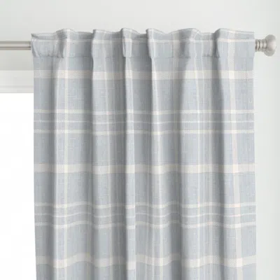 Spoonflower Minimal Textured Plaid Curtain Panel
