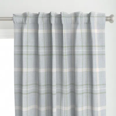 Spoonflower Minimal Textured Plaid Curtain Panel