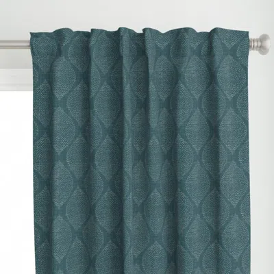 Spoonflower Minimalist Ogee - Peacock Curtain Panel