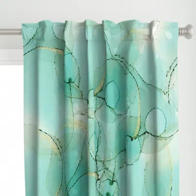 Spoonflower Mint Green Watercolor Curtain Panel