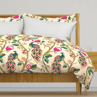 Spoonflower Mod Chinoiserie Peacocks - Duvet Cover