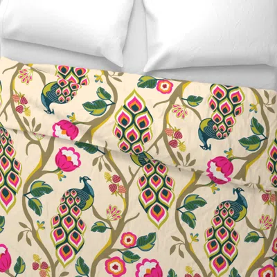 Spoonflower Mod Chinoiserie Peacocks - Revised For Wallpaper King Pillow Sham