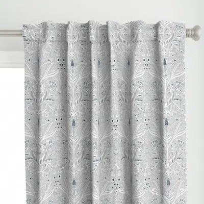 Spoonflower Mod Damask - Medium Scale Curtain Panel