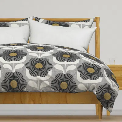 Spoonflower Mod Deco Blooms-jumbo Scale Duvet Cover