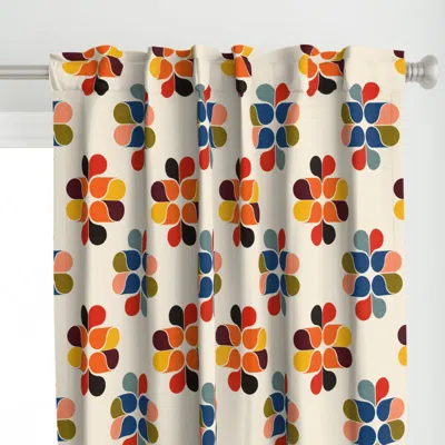 Spoonflower Mod Retro Floral Geometry Curtain Panel