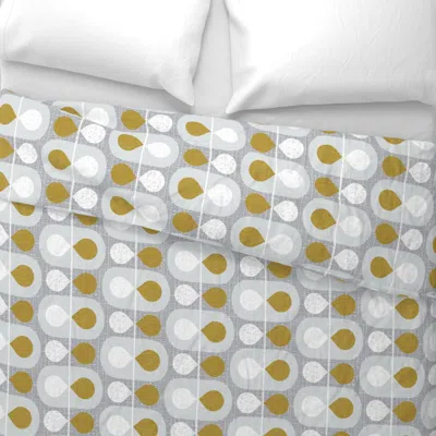 Spoonflower Mod Scandinavian Leaves-jumbo Wide Cotton Sateen 3.5 oz 26" X 20" Standard Knife Edge