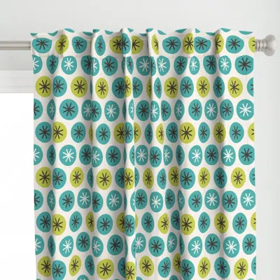 Spoonflower Mod Starry Circles - Aqua Curtain Panel