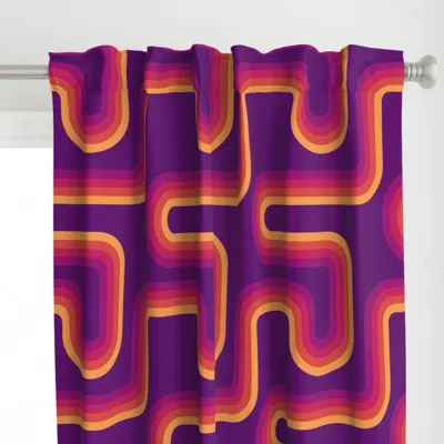 Spoonflower Mod Stripes Magenta Curtain Panel