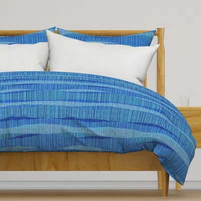 Spoonflower Mod Waves Classic Blue Duvet Cover