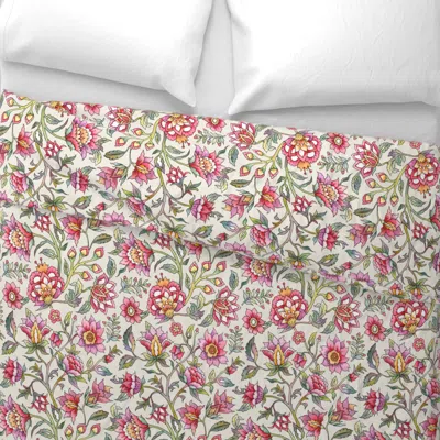 Spoonflower Modern Chintz Vibrant Watercolor Floral Country House Style Wide Cotton Sateen 3.5 oz 30" X 24" Stan