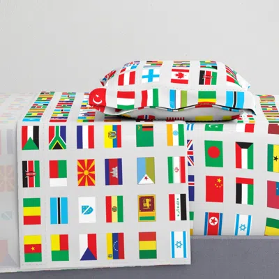 Spoonflower Modern Flags Of The World Twin Xl Sheet Set