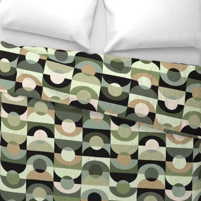 Spoonflower Modern Geometry - Camping In The Forest / Large Wide Cotton Sateen 3.5 oz 26" X 20" Standard Knife E