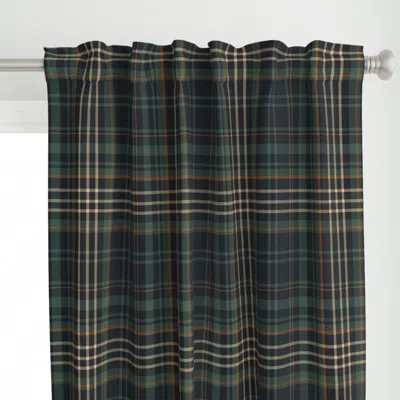 Spoonflower Modern Moody Dark Green Curtain Panel