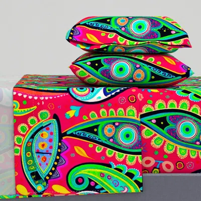 Spoonflower Modern Paisley Queen Sheet Set