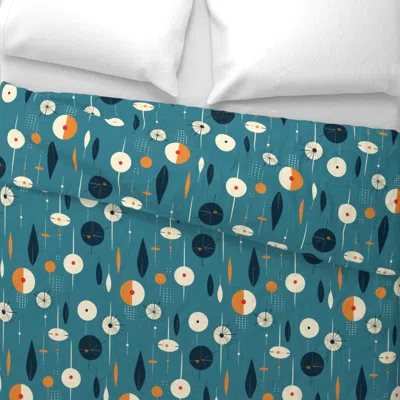 Spoonflower Modern Shapes Blue Wide Cotton Sateen 3.5 oz 26" X 20" Standard Knife Edge