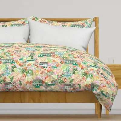 Spoonflower Monet's Garden Duvet Cover