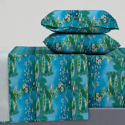 Spoonflower Monet Water Lilies Seamless King Sheet Set