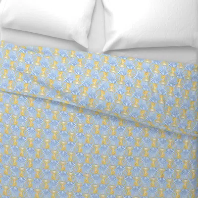 Spoonflower Monkeys And Pineapples - Yellow And Blue - Small Wide Cotton Sateen 3.5 oz 26" X 20" Standard Knife 